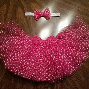 Pink/Fuschia Polka Dot Tutu Set